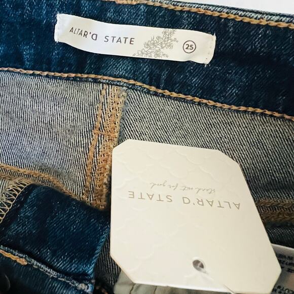 Altar’d State High Rise Boot Cut Jeans Size 25 NWT Blue - Picture 4 of 9